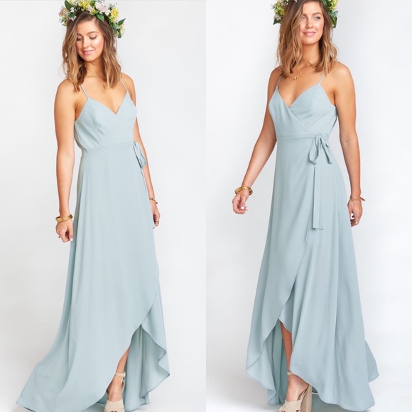 NWT Show Me Your Mumu Mariah Silver Sage Wrap Maxi Dress - Picture 1 of 4